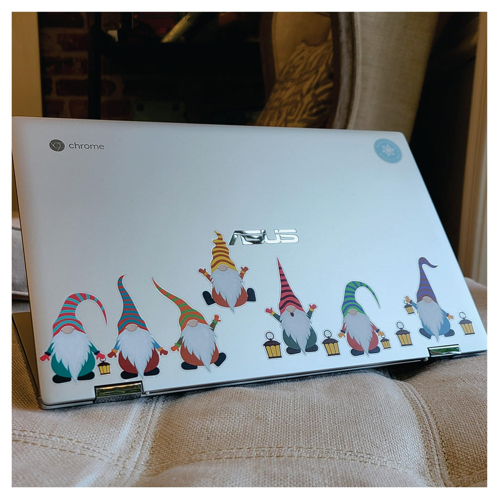 12 x Gnomes Laptop Stickers Set - Cute Gnome Sticker Decal for Laptop - Computer Laptop Decals Aesthetic - Skateboard Journal and Water Bottle Stickers